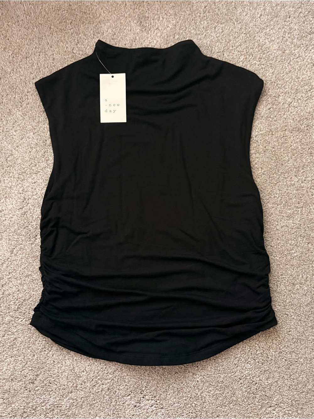 NWT black sleeveless mock neck tank top